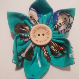 Fabric flower brooch