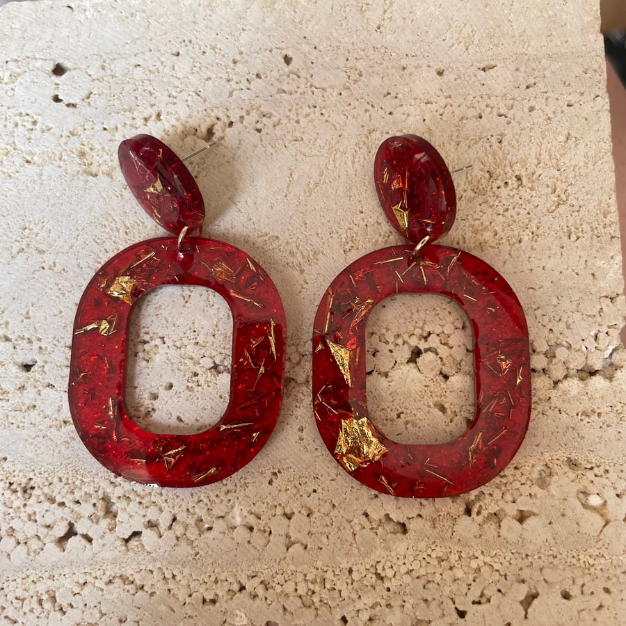 Red Gold Earrings 