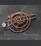 Antique Copper Spiral Bun Cage, Twisted Copper Hair Pin,Bun Holder for Long hair - Image 1