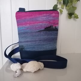 Bamburgh Castle , Northumberland, Small Crossbody Bag 