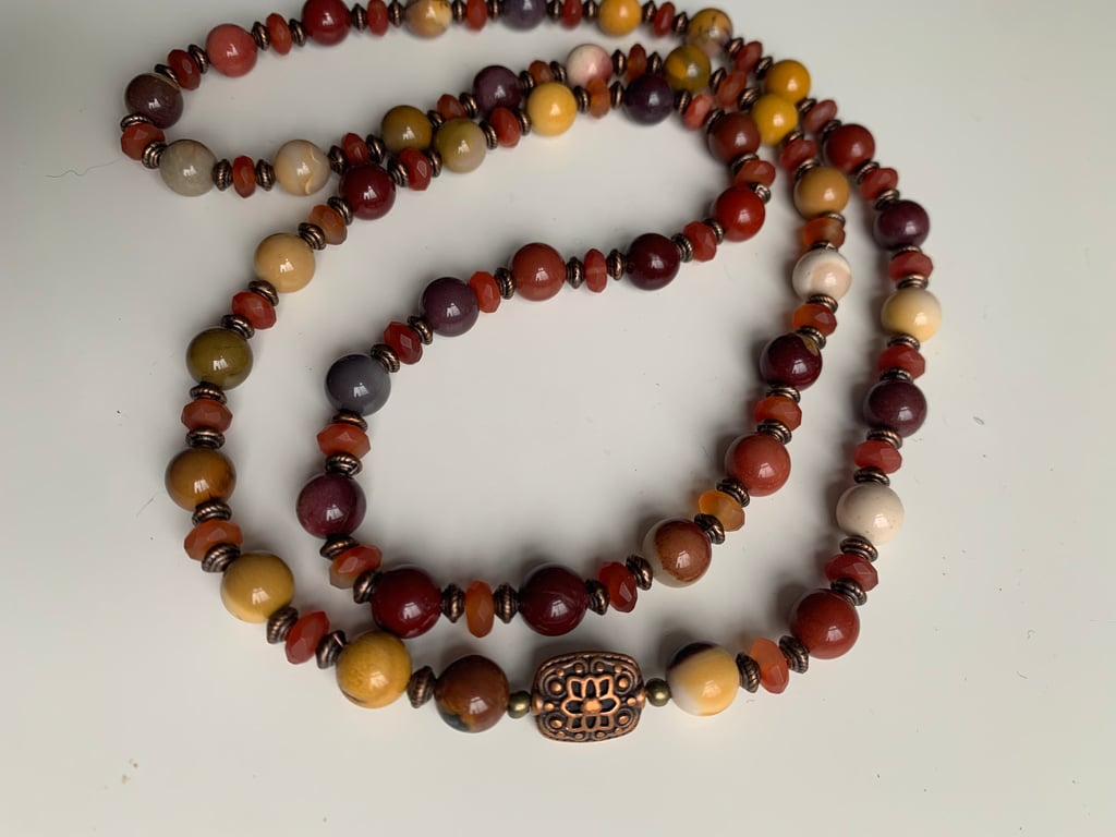 Hot Jasper and Carnelian necklace