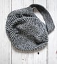 Hand Knitted cotton shopping grocery bag - Denim Blue Neutral - Image 3