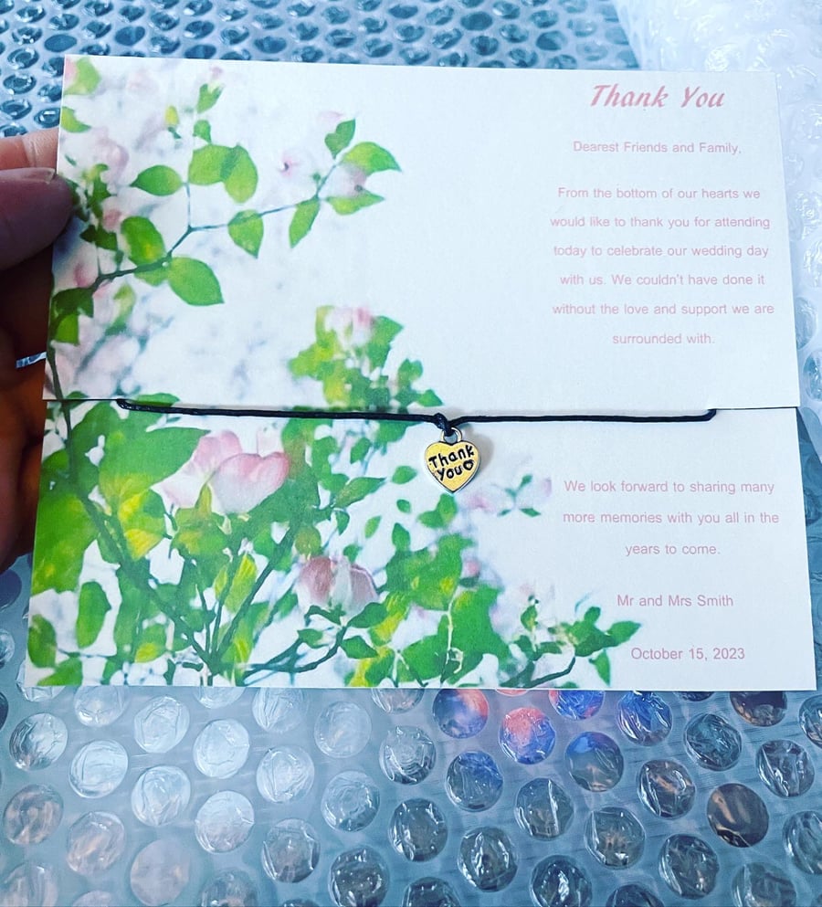 Large wedding table favours for guest wish bracelets gift for wedding guests