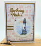Lighthouse birthday card, embossed cards, watercoloured, handmade - Image 4