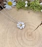 Handmade Gold & Silver Daisy Necklace (silver chain) - Image 7