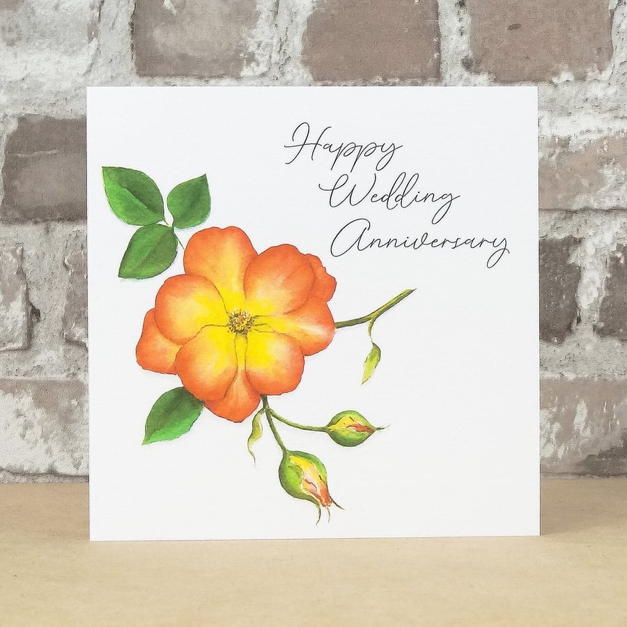 Anniversary Card Rose