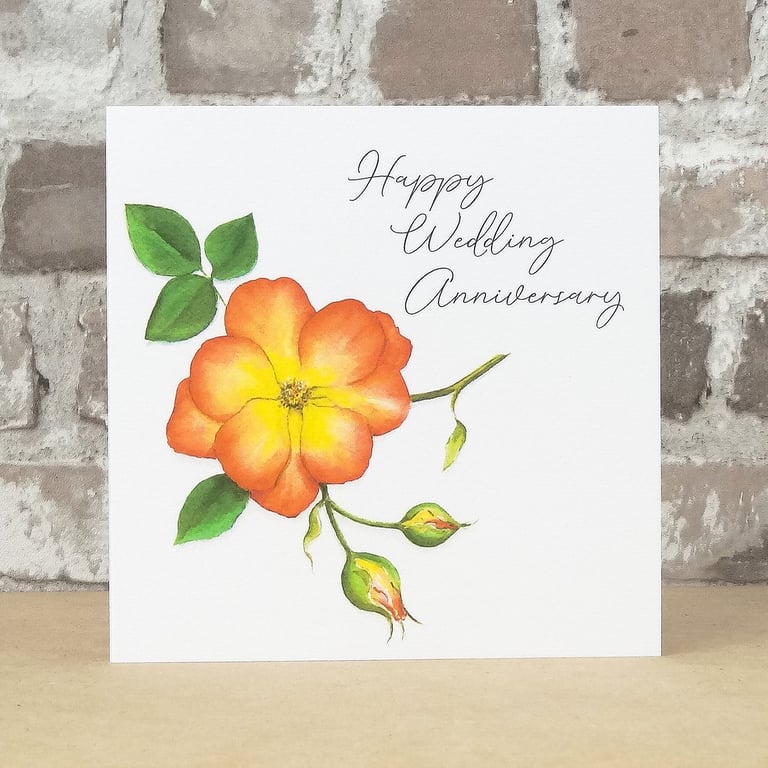Anniversary Card Rose