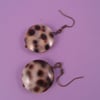 Tortoise Shell Print Shell Dangle Earrings