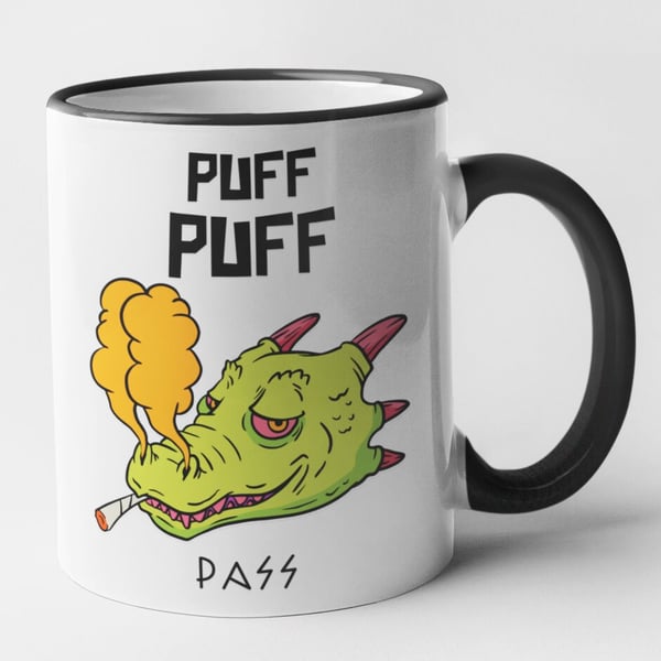 Puff Puff Pass Mug 420 Weed Leaf Weed Mug Adult Humour Stoner Smoker