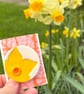 Handmade Ceramic Daffodil brooch, Hand Made Pottery Badge - Image 1