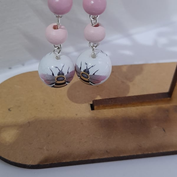 Bead Bee Earrings 