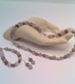 Jasper Heart and Glass Disc Beaded Jewellery Set, Gift for Her, Heart Jewellery - Image 1