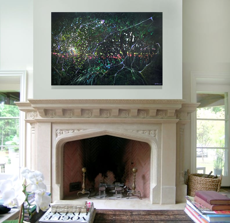 Dissolving Dream abstract dark forest dreamscape landscape painting