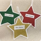 Glitter Star Christmas Decorations