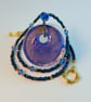 Beaded Necklace With Glass Donut Pendant, Birthday, Anniversary, Gifts For Her - Image 2