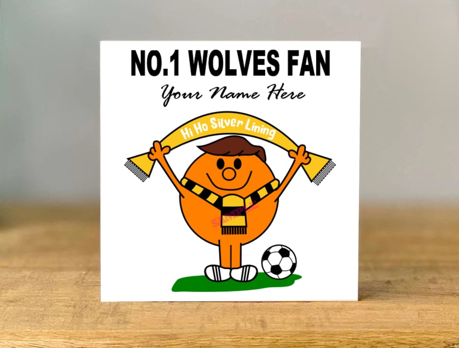 Personalised Wolves Fan Birthday Card, Football Gift