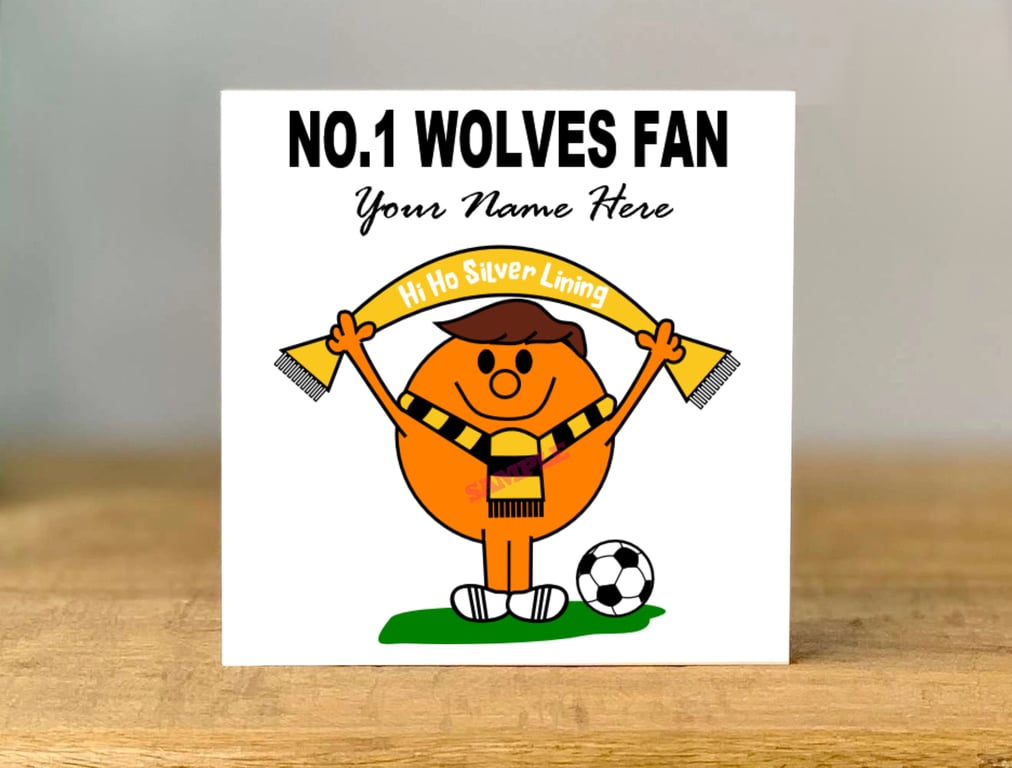 Personalised Wolves Fan Birthday Card, Football Gift
