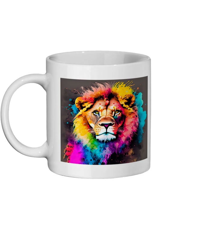 Watercolour Lion 2 - Bright, Vivid Wildlife Mug