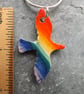 Handmade Ceramic Rainbow Bird Pendant   - Image 4
