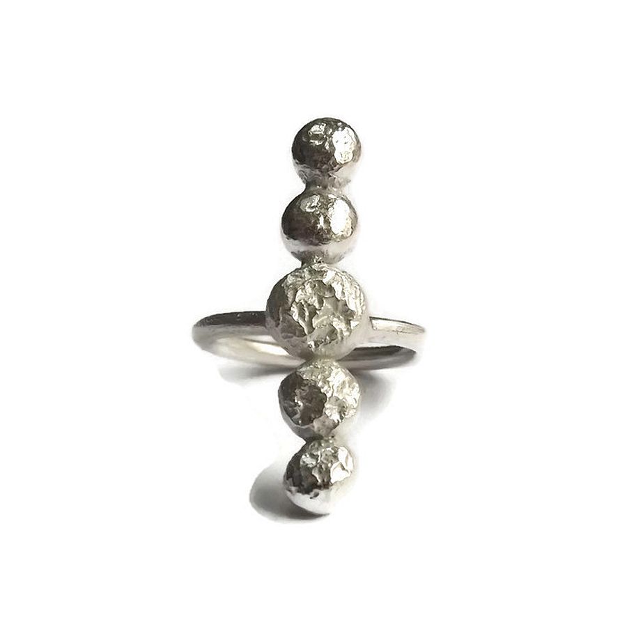 sterling silver pebble ring