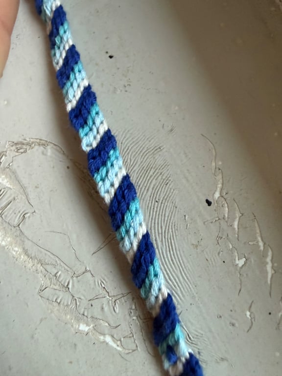  Handmade blue braided friendship bracelet  