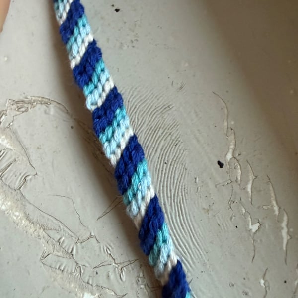  Handmade blue braided friendship bracelet  