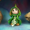 Spring Sale ... Tiny Musical Gnome 'Ilka' OOAK Sculpt by Ann Galvin