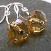 light topaz and sterling silver circle earrings