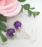 Large Purple Agate Bead and Clear Crystal with Bead Caps Jewellery Set, Gift Set - Image 3