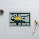 Papercut Blue Tit - Garden Birds - Original Art