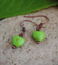 Green heart earrings - Image 1