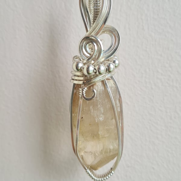 Natural Raw Citrine & 925 Silver Large Necklace Pendant Gift Crystal Jewellery