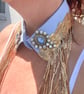 Sequinned Neckcessorie- Baby blue and gold