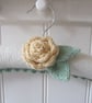 Coat hanger clothes hanger with primrose yellow ranunculus flower - Image 3