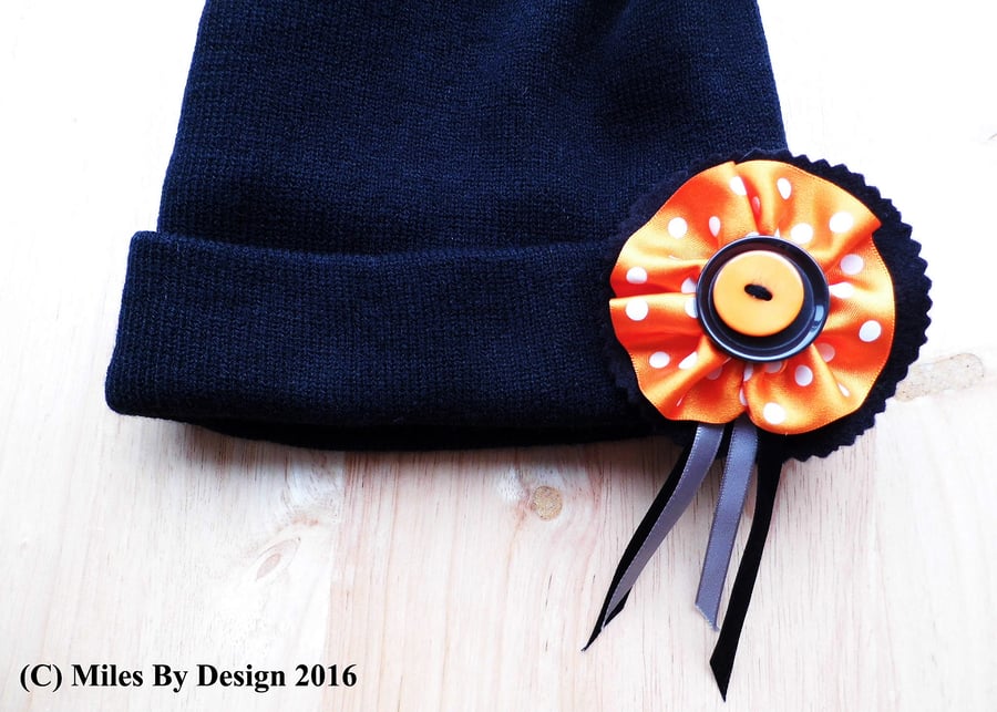 Funky Girls Beanie Hat with 3 Interchangeable Motifs