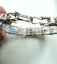 A stunning wire wrapped Chrystal bracelet - Swarovski AB cubes with silver wrap - Image 5
