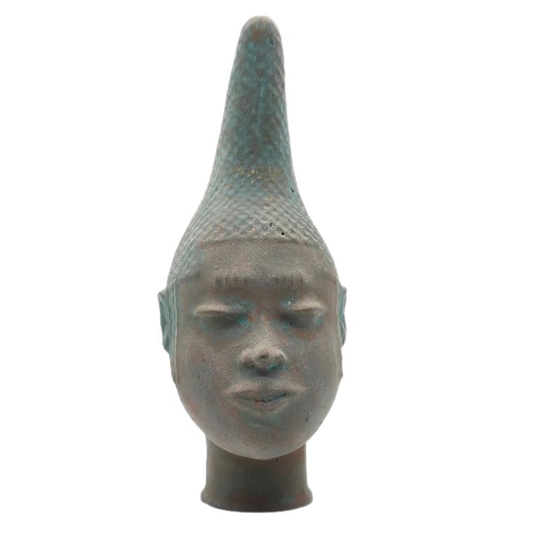 Queen Idia Bust, Benin Bronze Statue, Nigerian History Ornament, African queen 