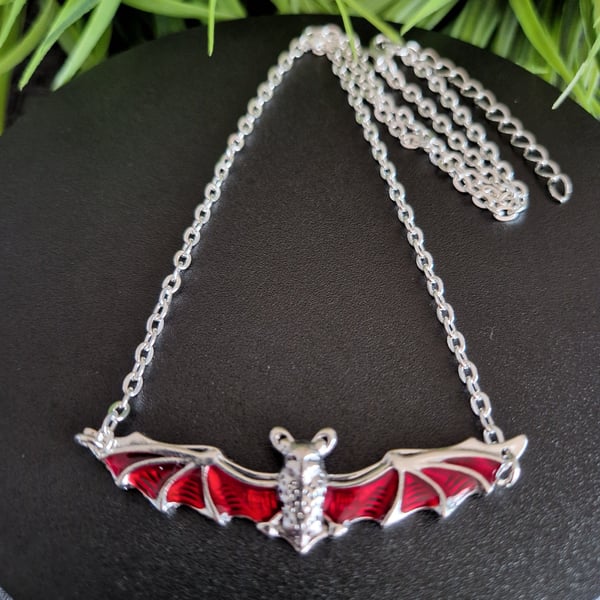 Winged Bat Necklace Gothic Choker 