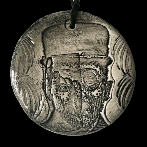 Ceramic Love Token: Keepsake: Grey Head and Hand
