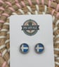 Shetland Flag Stud Earrings - Handmade Jewellery - 1cm diameter