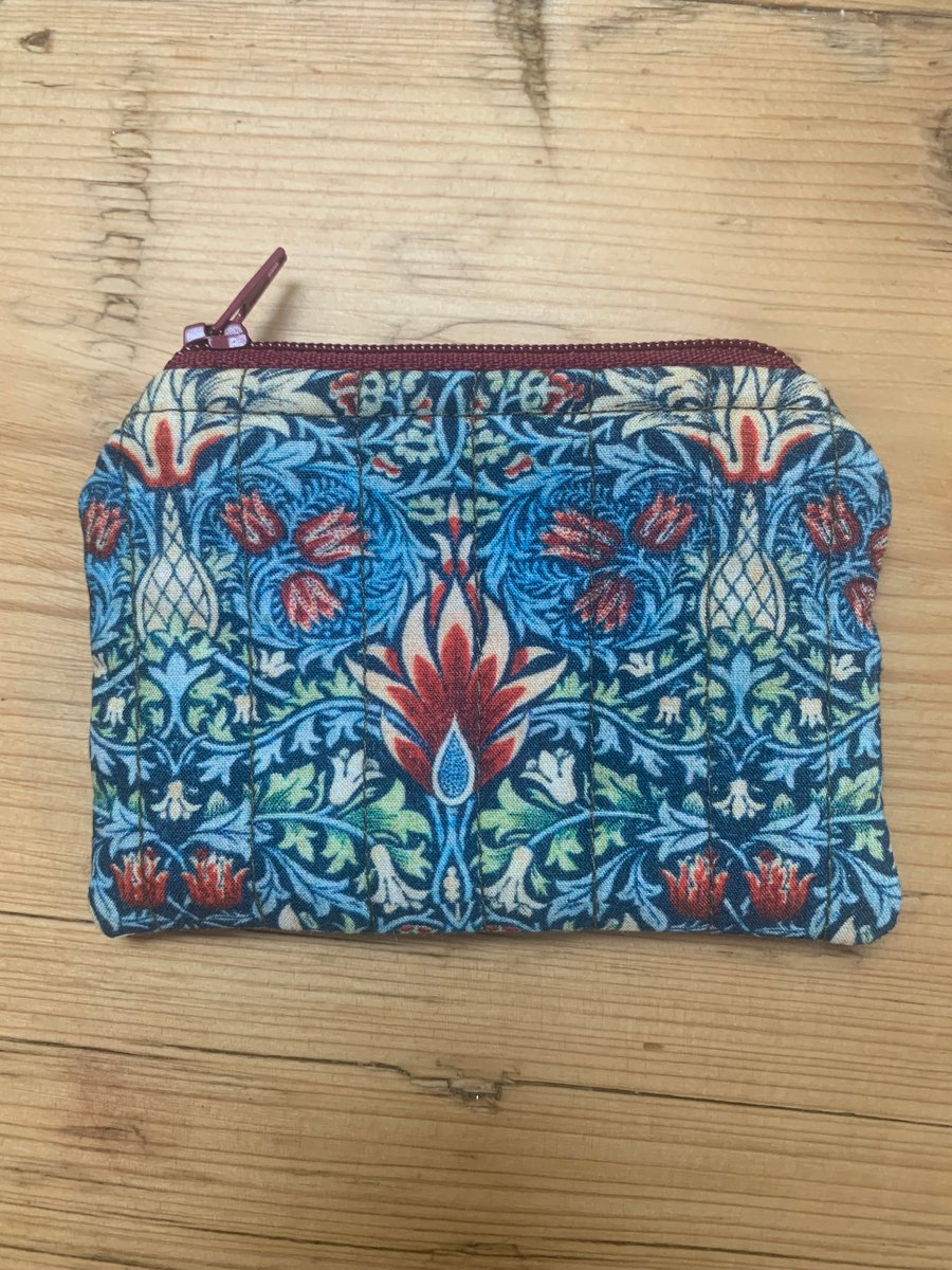 William Morris Snakeshead Design Quilted Fabric Mini Purse
