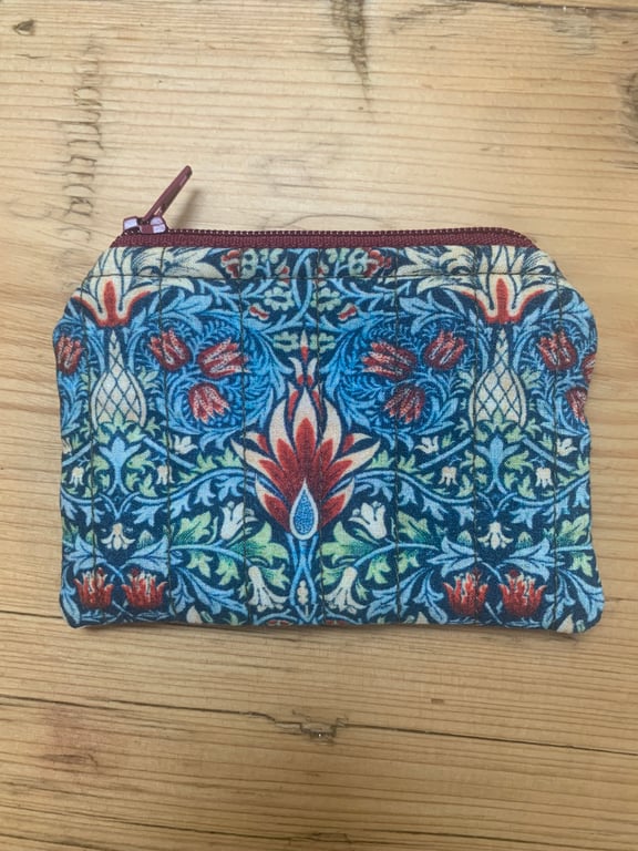 William Morris Snakeshead Design Quilted Fabric Mini Purse