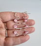 925 Silver & Pink Glass Cat Eye Dangle Earrings Earings Gift Jewellery Jewelry - Image 3