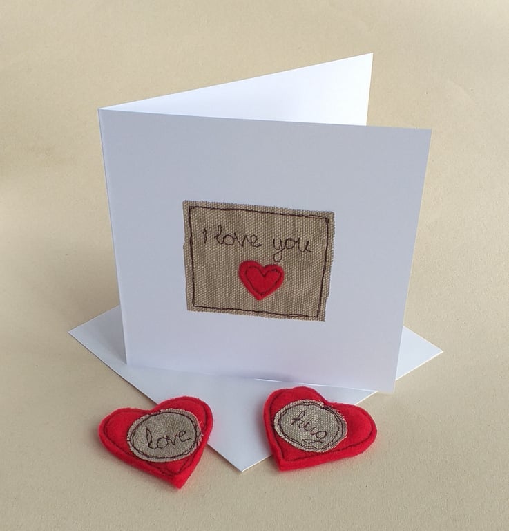 "I Love You" Card with either a Pocket Hug or a Love Token