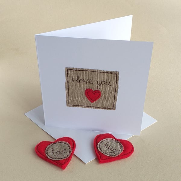 Pocket Hug Card With A Red Crochet Heart - A To - Folksy