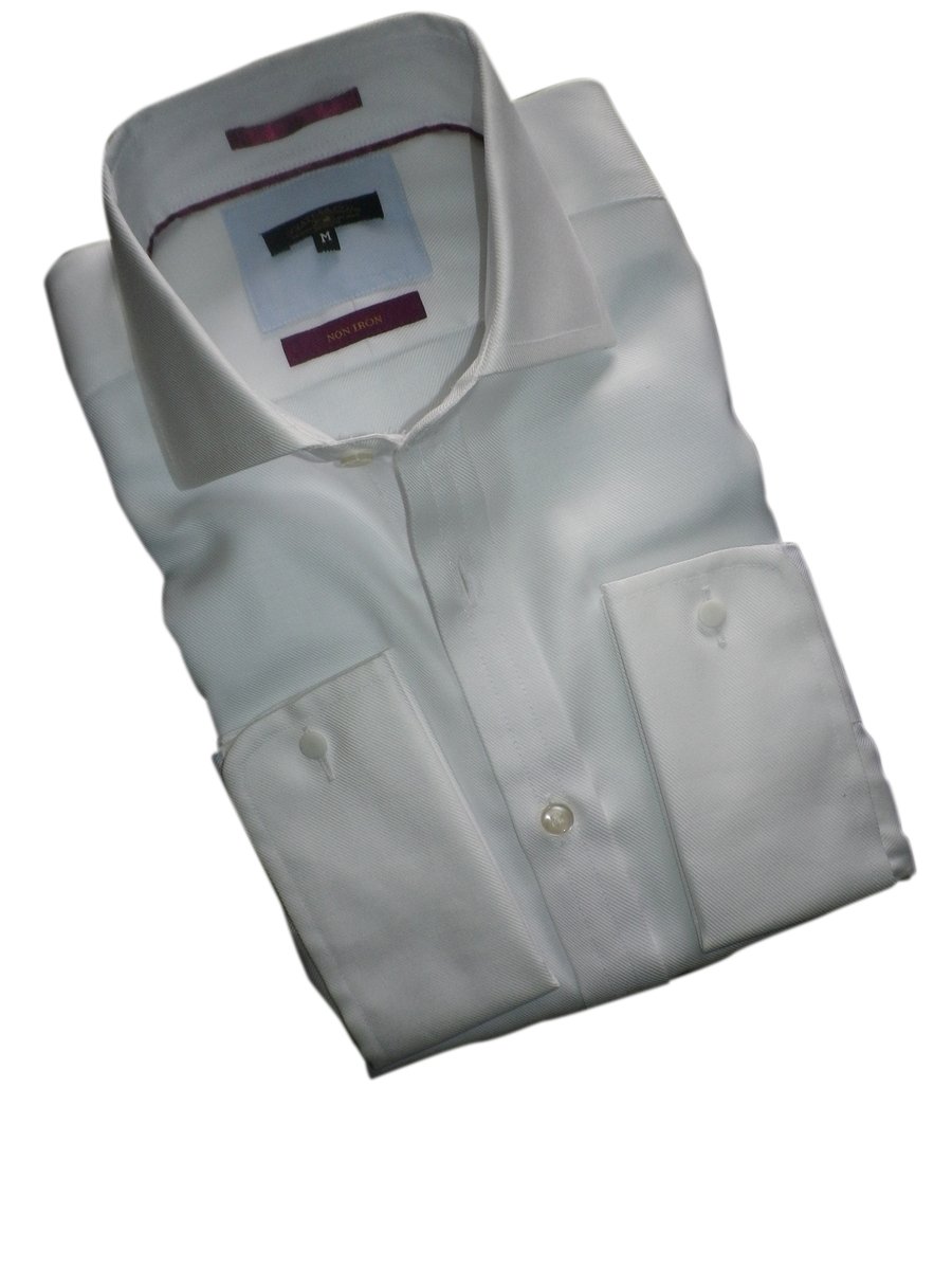 Pure white cutaway collar, double cuff size 15", free shippng