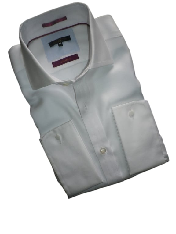 Pure white cutaway collar, double cuff size 15", or 15.5" free shippng