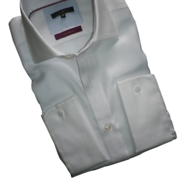 Pure white cutaway collar, double cuff size 15", free shippng