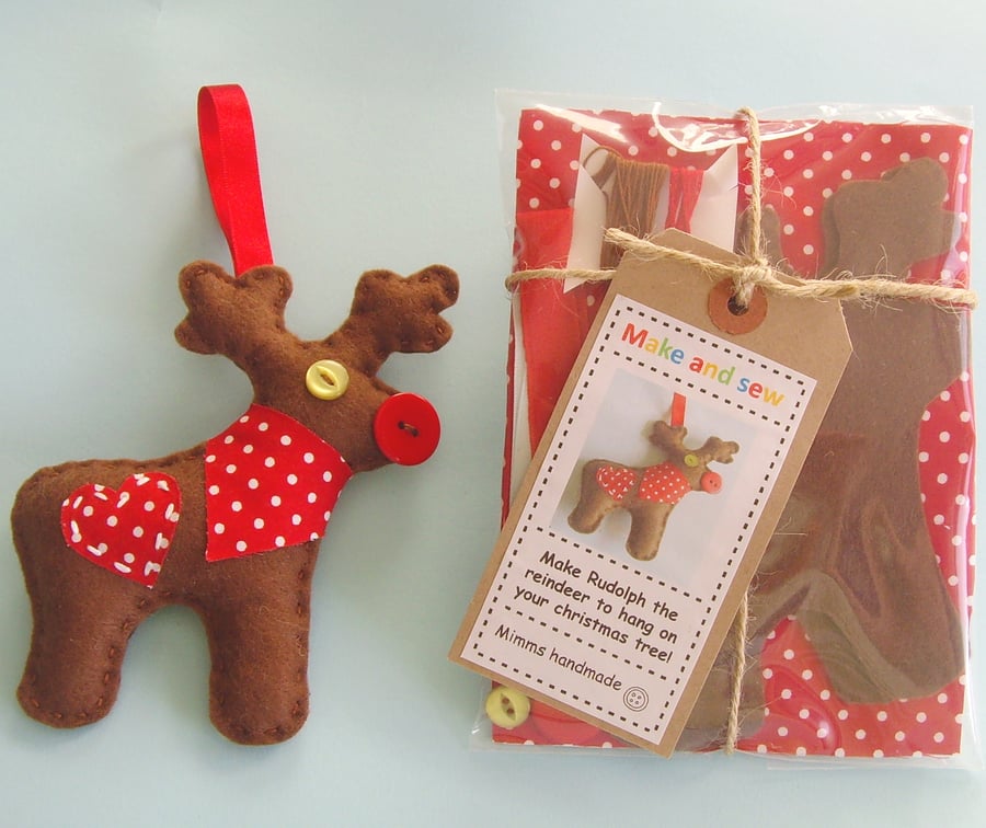 Christmas craft sewing kit Rudolph the reindeer