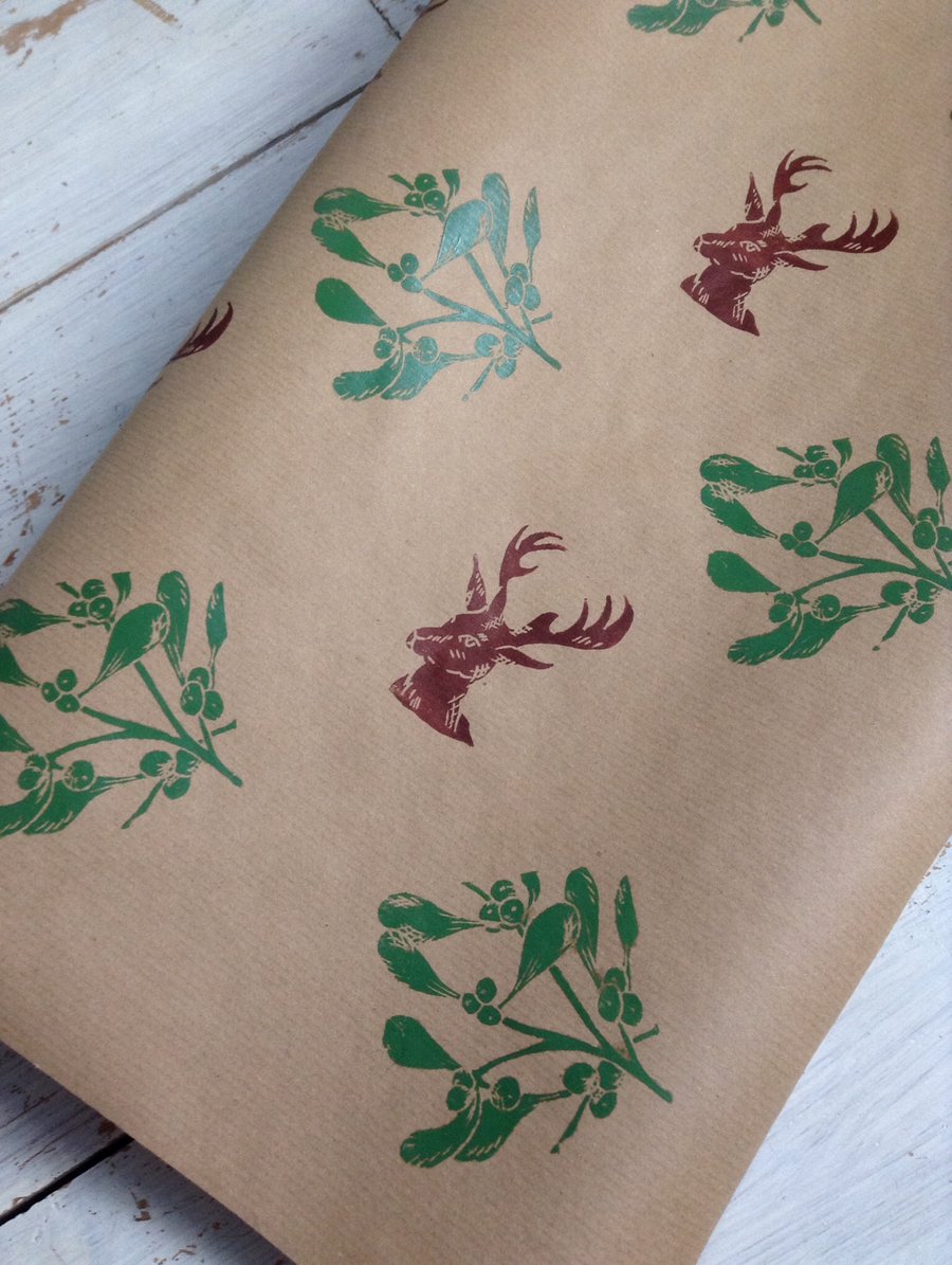Luxury hand Printed Christmas Gift Wrap